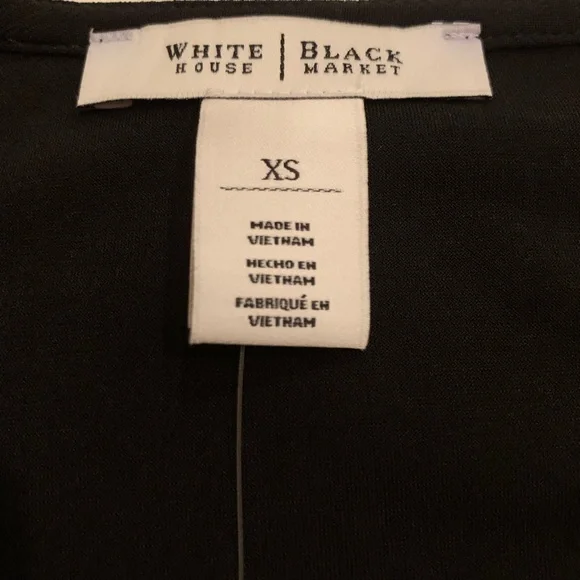 WHBM Black with White Ruffles Top XS NWT - Picture 7 of 7